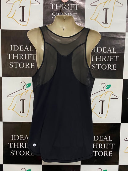 LULULEMON |M| BUST 18| BLACK ATHLETIC TANK TOP WITH MESH SIDE PANELS WOMEN'S