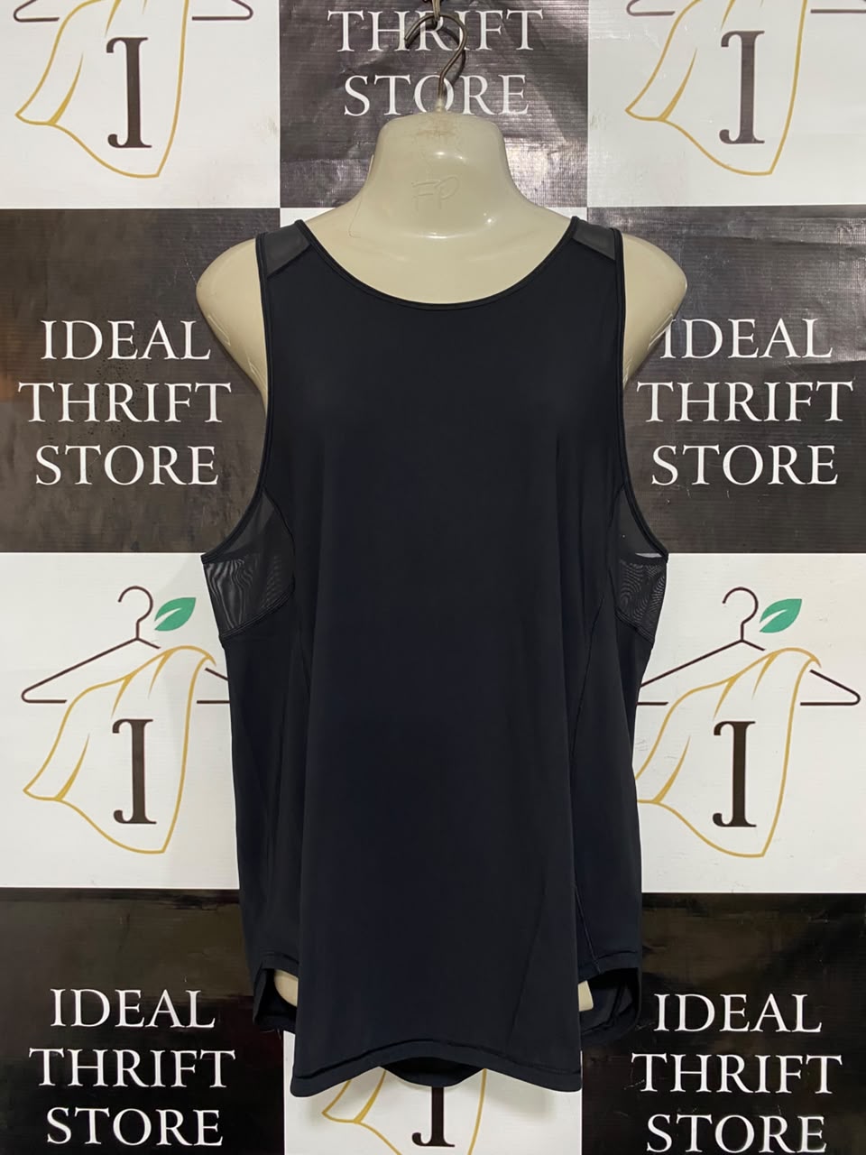 LULULEMON |M| BUST 18| BLACK ATHLETIC TANK TOP WITH MESH SIDE PANELS WOMEN'S