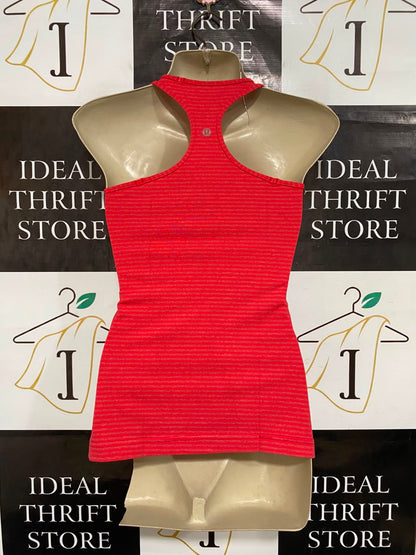 LULULEMON |XS| BUST 12| RED STRIPED ATHLETIC RACERBACK TANK TOP WOMEN'S