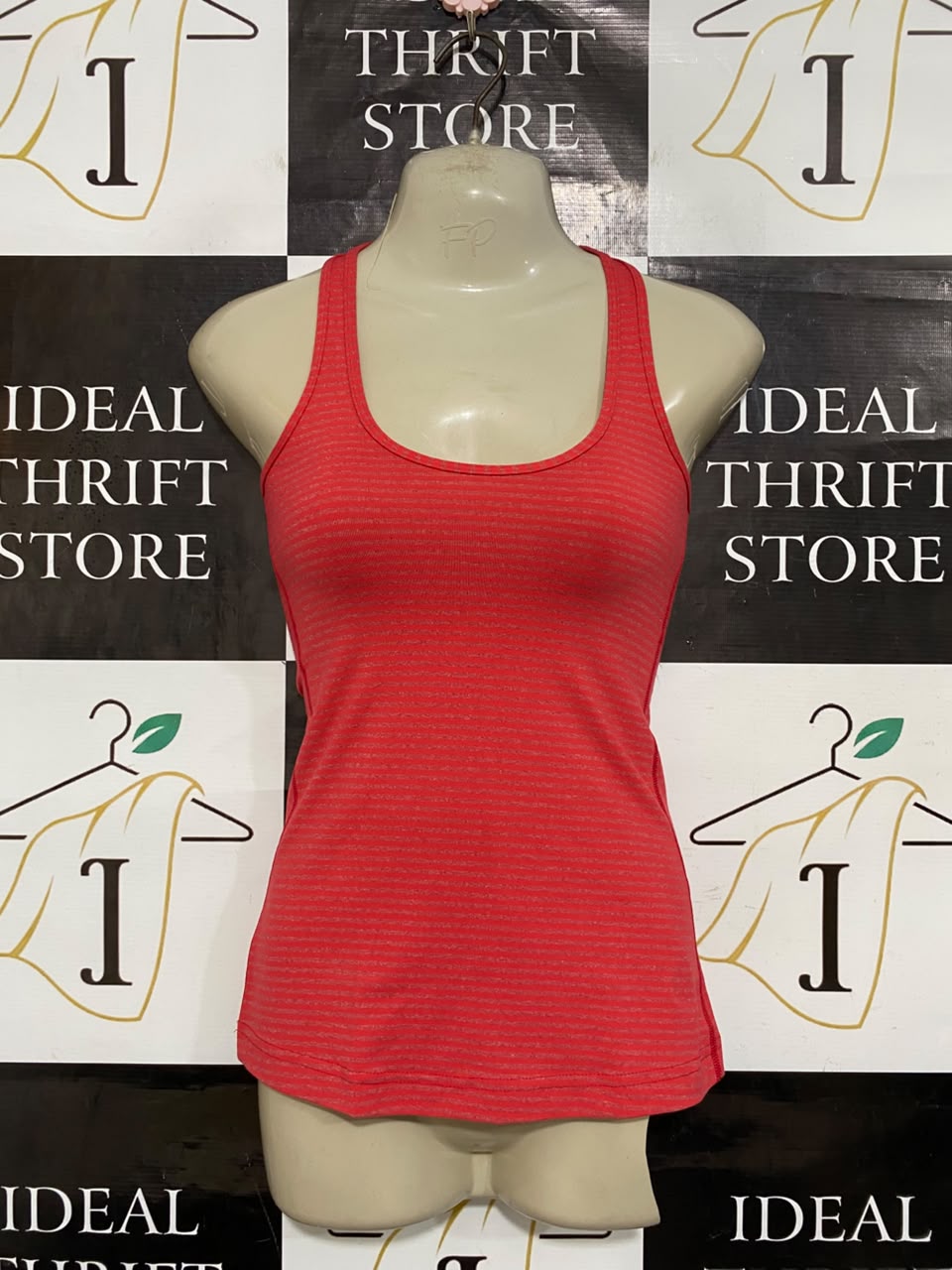 LULULEMON |XS| BUST 12| RED STRIPED ATHLETIC RACERBACK TANK TOP WOMEN'S