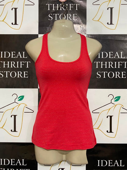 LULULEMON |XS| BUST 12| RED STRIPED ATHLETIC RACERBACK TANK TOP WOMEN'S