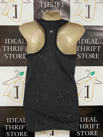 LULULEMON |S| BUST 15| BLACK WHITE SPECKLED MARLED ATHLETIC TANK TOP WOMEN'S