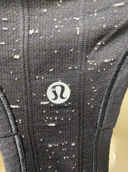 LULULEMON |S| BUST 15| BLACK WHITE SPECKLED MARLED ATHLETIC TANK TOP WOMEN'S