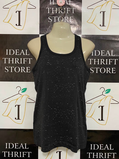 LULULEMON |S| BUST 15| BLACK WHITE SPECKLED MARLED ATHLETIC TANK TOP WOMEN'S