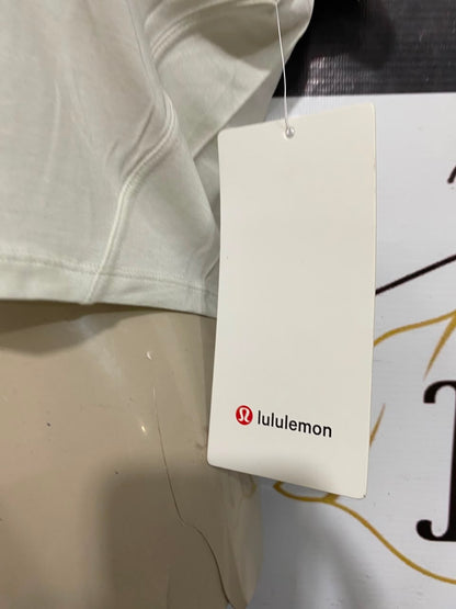LULULEMON |S| BUST 17| WHITE OFF-WHITE COLD SHOULDER CUTOUT CROP TOP SHORT SLEEVE SHIRT