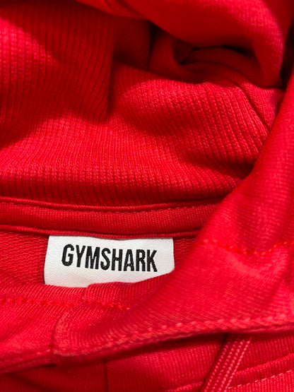 GYMSHARK |M| BUST 20| VIBRANT RED CROPPED HOODIE LONG SLEEVE PULLOVER