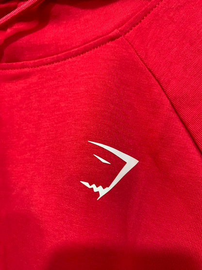 GYMSHARK |M| BUST 20| VIBRANT RED CROPPED HOODIE LONG SLEEVE PULLOVER