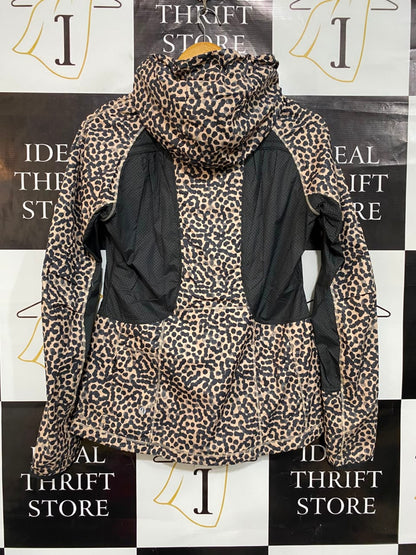 LULULEMON |S| BUST 17| LEOPARD ANIMAL PRINT RUNNING JACKET WITH HOOD AND MESH PANELS