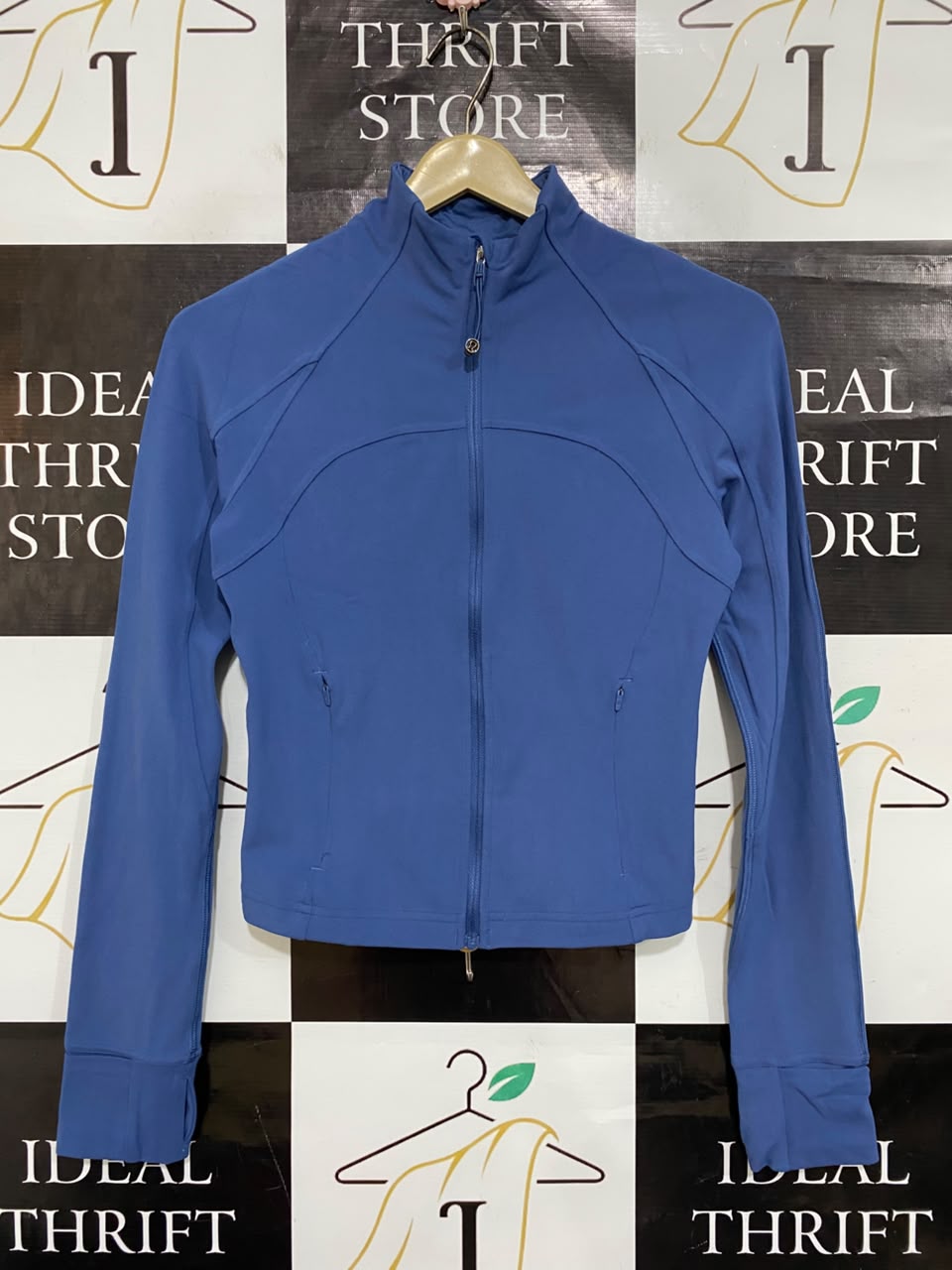 LULULEMON |S| BUST 15| BLUE DEFINE JACKET FULL-ZIP ATHLETIC TRACK JACKET WITH THUMBHOLES