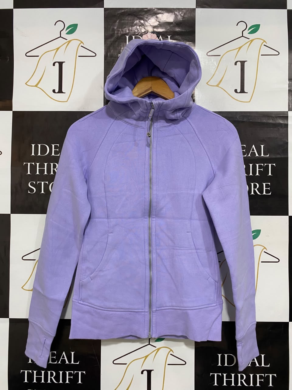LULULEMON |S| BUST 17| LAVENDER LILAC SCUBA HOODIE FULL-ZIP SWEATSHIRT WITH THUMBHOLES