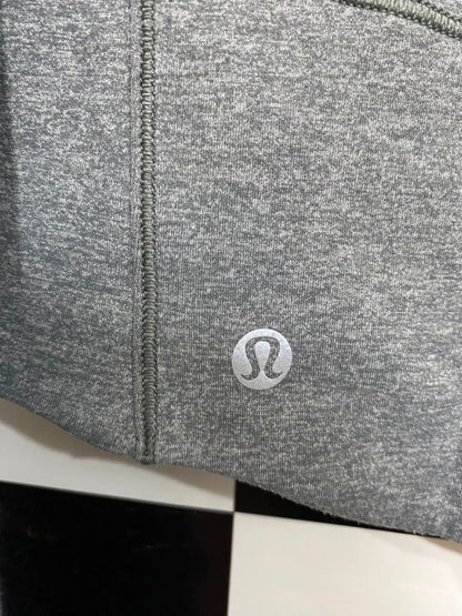 LULULEMON |M| BUST 18| GREY MARLED MOCK NECK LONG SLEEVE CROP TOP ATHLETIC SHIRT