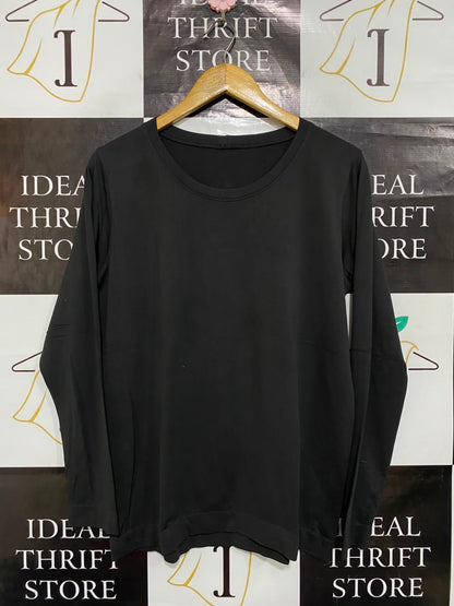 LULULEMON |M| BUST 20| CLASSIC BLACK LONG SLEEVE CREW NECK ATHLETIC SHIRT
