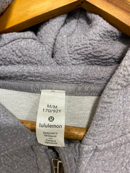 LULULEMON |M| BUST 21| LIGHT PURPLE/GREY TEXTURED FLEECE FULL-ZIP HOODIE CASUAL JACKET