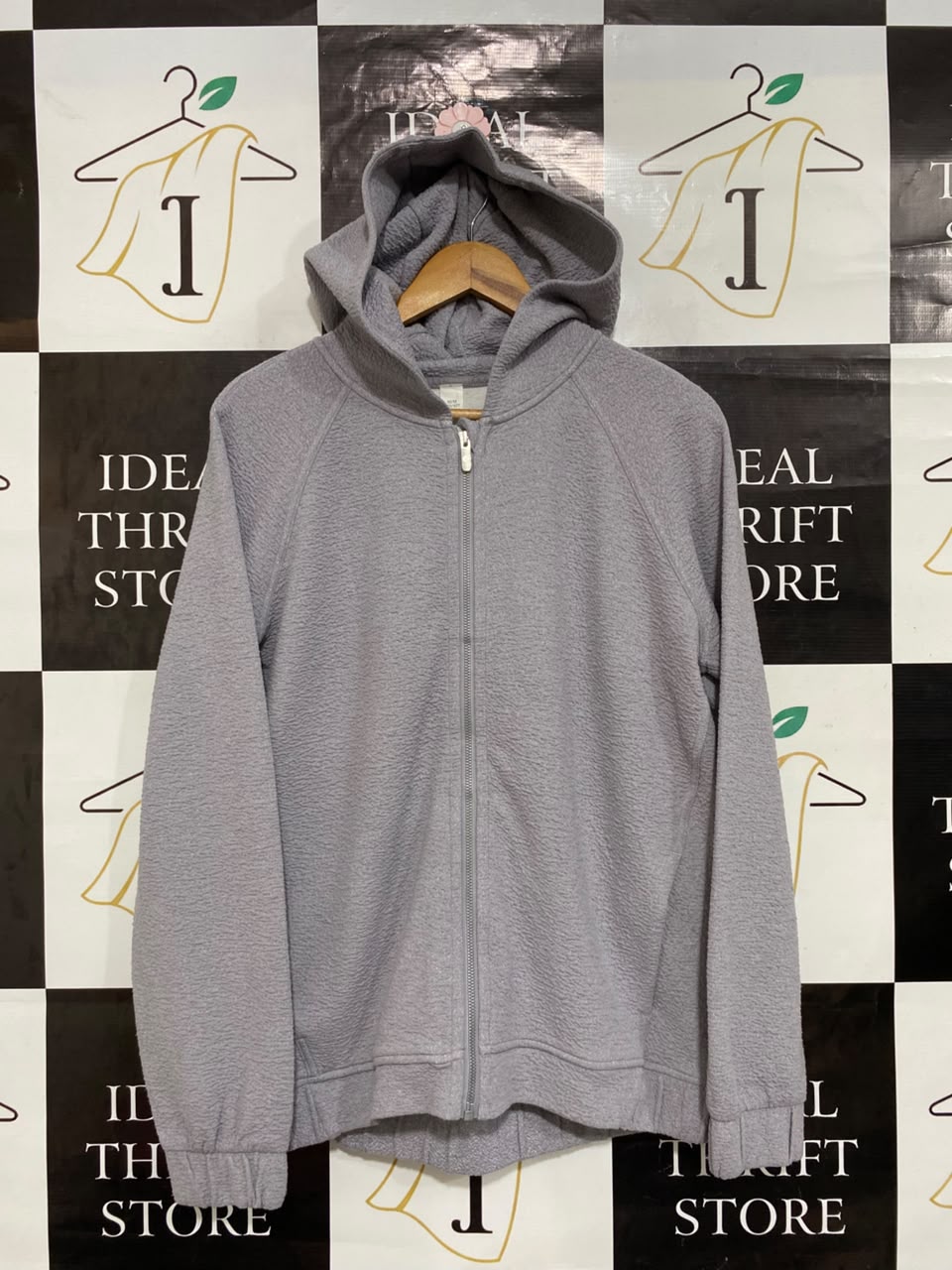 LULULEMON |M| BUST 21| LIGHT PURPLE/GREY TEXTURED FLEECE FULL-ZIP HOODIE CASUAL JACKET