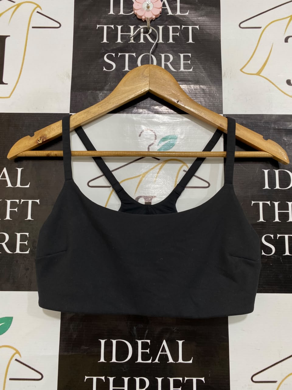 LULULEMON |S| BUST 14| CLASSIC BLACK LIGHT SUPPORT STRAPPY SPORTS BRA YOGA WORKOUT TOP