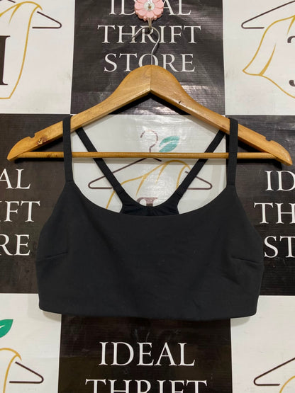 LULULEMON |S| BUST 14| CLASSIC BLACK LIGHT SUPPORT STRAPPY SPORTS BRA YOGA WORKOUT TOP
