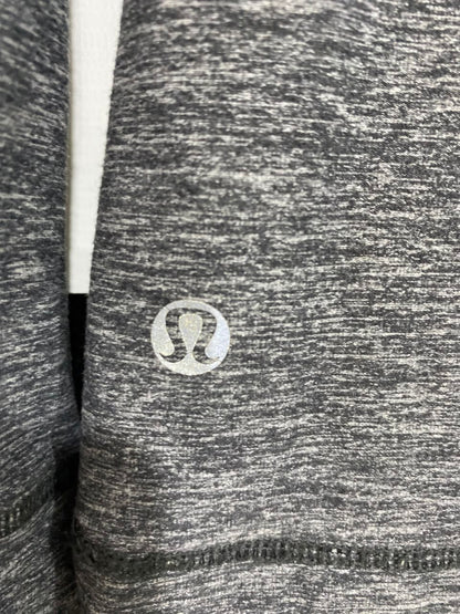 LULULEMON |S| BUST 17| GREY MARLED HALF-ZIP PULLOVER TRACK JACKET WITH THUMBHOLES