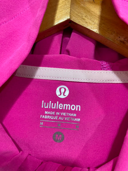 LULULEMON |M| BUST 19| BRIGHT PINK FUCHSIA FULL-ZIP HOODED LIGHTWEIGHT WINDPROTECT ATHLETIC JACKET
