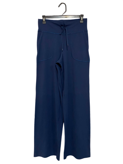 LULULEMON |M| WAIST 28| NAVY BLUE HIGH-WAISTED DRAWSTRING WIDE-LEG LOUNGE PANTS ACTIVEWEAR