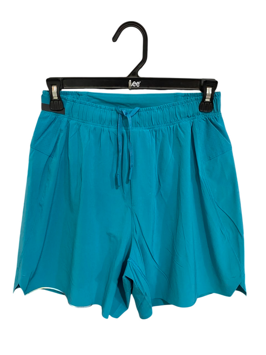 LULULEMON |S| WAIST 26| TEAL / TURQUOISE HIGH-WAISTED ATHLETIC RUNNING SHORTS ACTIVEWEAR