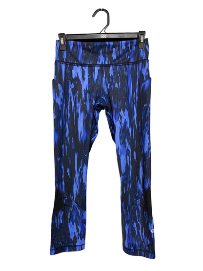 LULULEMON |S| WAIST 26| BLUE AND BLACK ABSTRACT PRINT HIGH-WAISTED CROP POCKET LEGGINGS ACTIVEWEAR