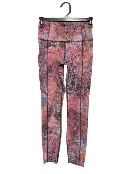 LULULEMON |XS| WAIST 24| PINK MULTICOLOR ABSTRACT PRINT HIGH-WAISTED POCKET LEGGINGS ACTIVEWEAR