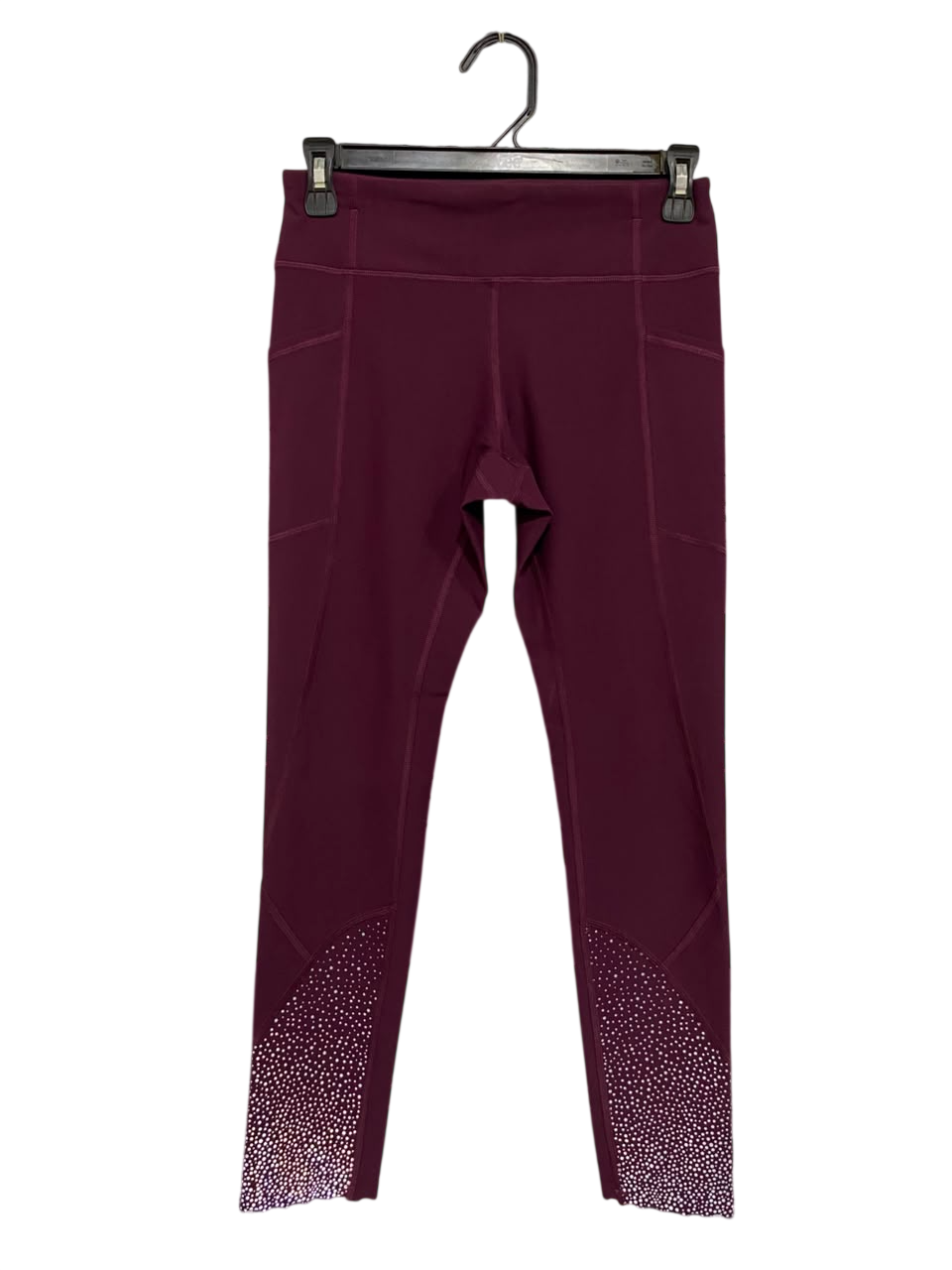 LULULEMON |S| WAIST 26| BURGUNDY REFLECTIVE DOT-ACCENT HIGH-WAISTED LEGGINGS ACTIVEWEAR