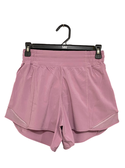 LULULEMON |XS| WAIST 24| MAUVE PINK HIGH-WAISTED MESH-PANEL RUNNING SHORTS ACTIVEWEAR
