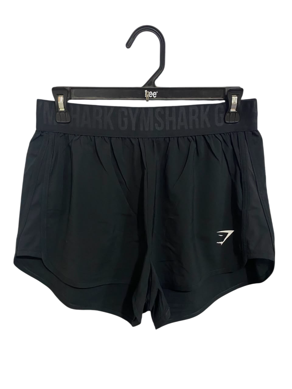 GYMSHARK |M| WAIST 28| BLACK BRANDED WAISTBAND RUNNING SHORTS ACTIVEWEAR
