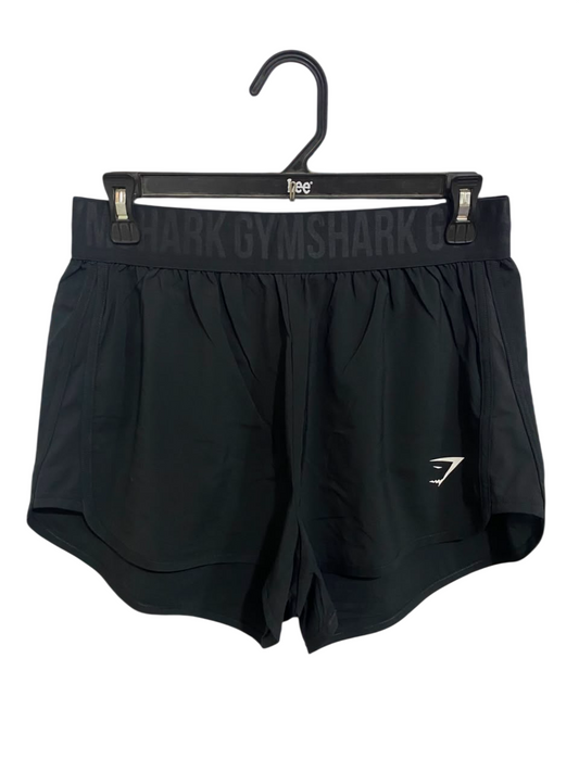 GYMSHARK |M| WAIST 28| BLACK BRANDED WAISTBAND RUNNING SHORTS ACTIVEWEAR