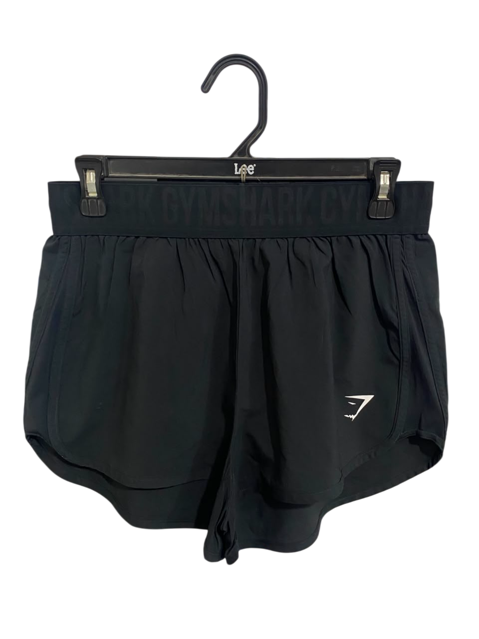 GYMSHARK |M| WAIST 28| BLACK BRANDED WAISTBAND RUNNING SHORTS ACTIVEWEAR