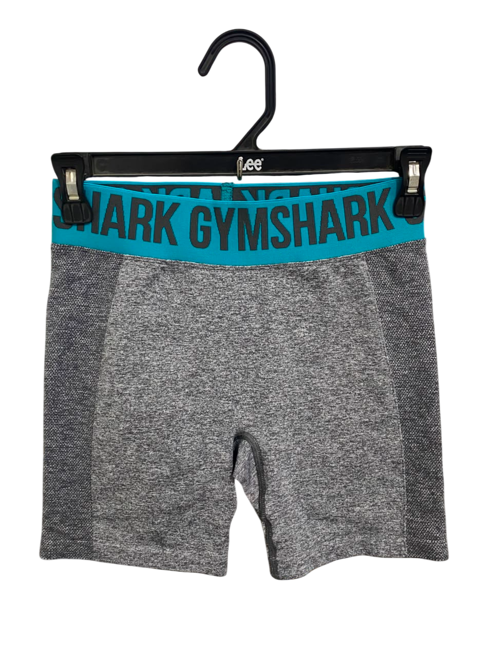 GYMSHARK |XS| WAIST 24| GREY MARL TEAL WAISTBAND SEAMLESS BIKER SHORTS ACTIVEWEAR