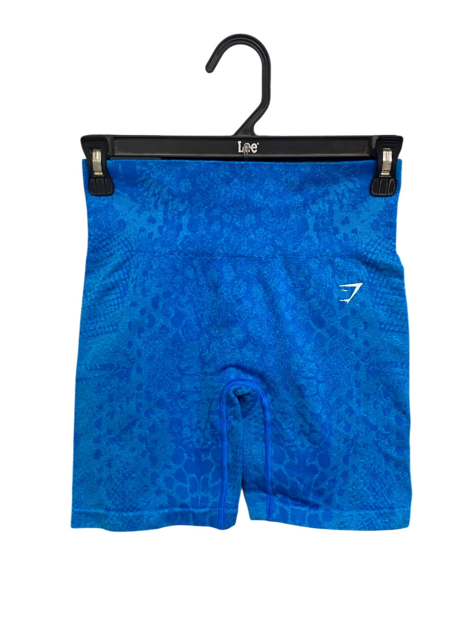 GYMSHARK |XS| WAIST 24| BLUE ANIMAL PRINT SEAMLESS BIKER SHORTS ACTIVEWEAR
