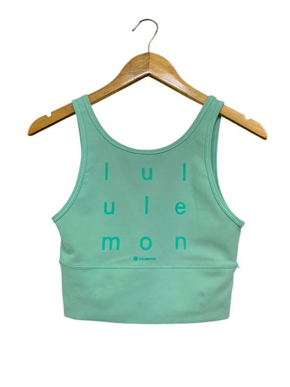 LULULEMON |XS| BUST 13| MINT GREEN LOGO CROP TOP SPORTS BRA ACTIVEWEAR