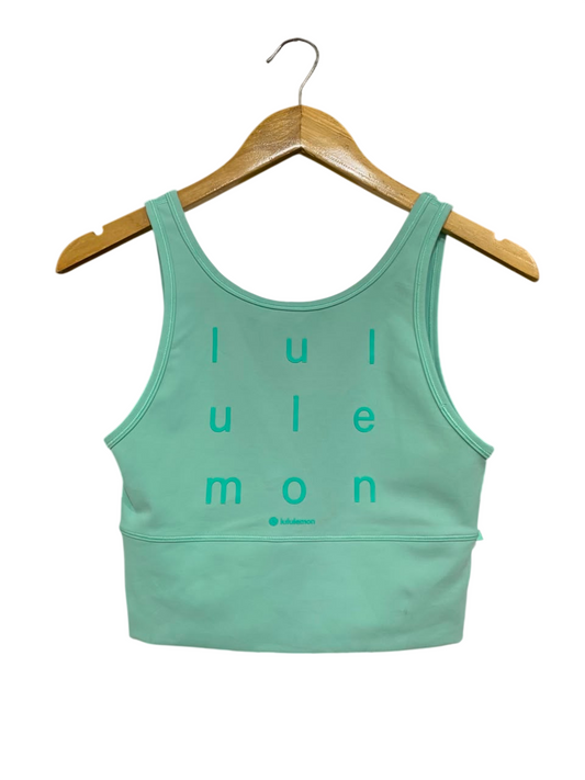 LULULEMON |XS| BUST 13| MINT GREEN LOGO CROP TOP SPORTS BRA ACTIVEWEAR