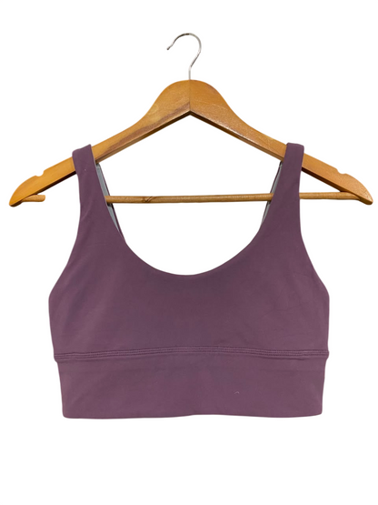 LULULEMON |XS| BUST 13| MAUVE PURPLE SCOOP NECK SPORTS BRA CROP TOP LONG-LINE ACTIVEWEAR