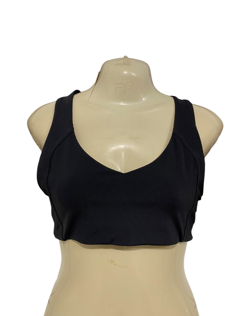 LULULEMON |XS| BUST 13| BLACK V-NECK SPORTS BRA CROP TOP ATHLETIC GYM ACTIVEWEAR