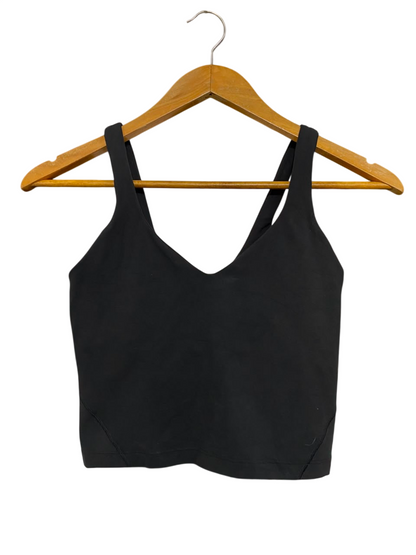 LULULEMON |XS| BUST 12| BLACK V-NECK CROP TOP TANK TOP ATHLETIC WORKOUT ACTIVEWEAR