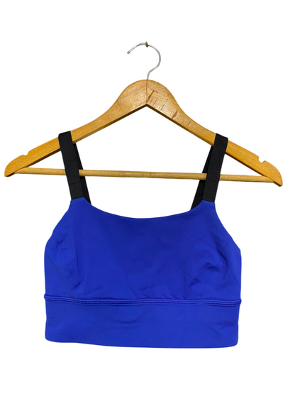 LULULEMON |XS| BUST 12| ROYAL BLUE BLACK STRAP SPORTS BRA CROP TOP LONG-LINE ACTIVEWEAR