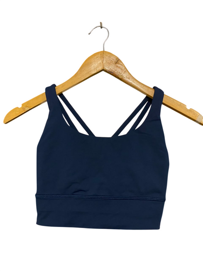 LULULEMON |XXS| BUST 11| NAVY BLUE STRAPPY SPORTS BRA CROP TOP LONG-LINE ACTIVEWEAR