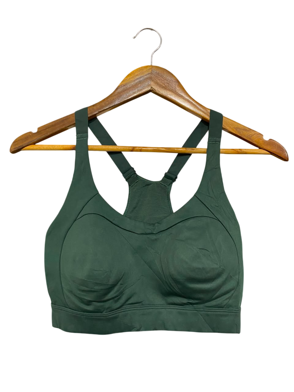 GYMSHARK |S| BUST 13| DARK GREEN PADDED SPORTS BRA CROP TOP RACERBACK ATHLETIC ACTIVEWEAR