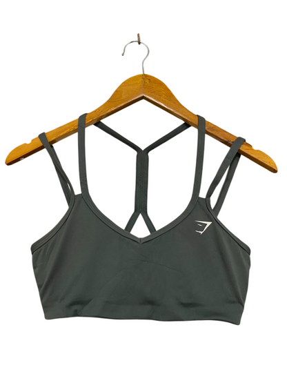 GYMSHARK |XS| BUST 13| DARK GREY STRAPPY SPORTS BRA CROP TOP ACTIVEWEAR
