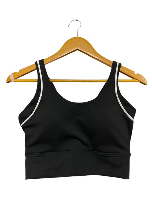 LULULEMON |M| BUST 15| BLACK AND WHITE TRIM SPORTS BRA CROP TOP ATHLETIC GYM ACTIVEWEAR