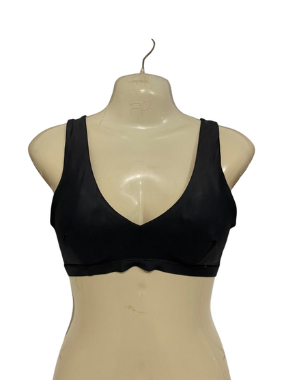 LULULEMON |XS| BUST 13| BLACK V-NECK SPORTS BRA CROP TOP ATHLETIC GYM ACTIVEWEAR