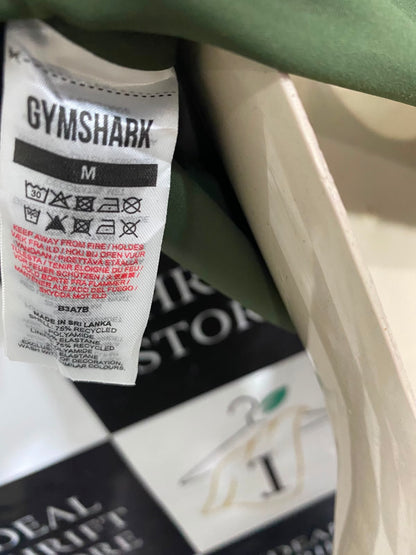 GYMSHARK |M| BUST 15| OLIVE GREEN RUCHED SPORTS BRA CROP TOP ATHLETIC GYM ACTIVEWEAR