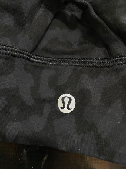 LULULEMON |M| BUST 15| BLACK LEOPARD ANIMAL PRINT SPORTS BRA CROP TOP STRAPPY ACTIVEWEAR