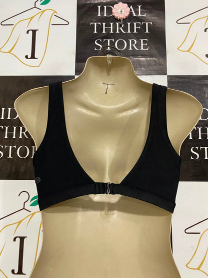 LULULEMON |XS| BUST 13| BLACK V-NECK SPORTS BRA CROP TOP ATHLETIC GYM ACTIVEWEAR