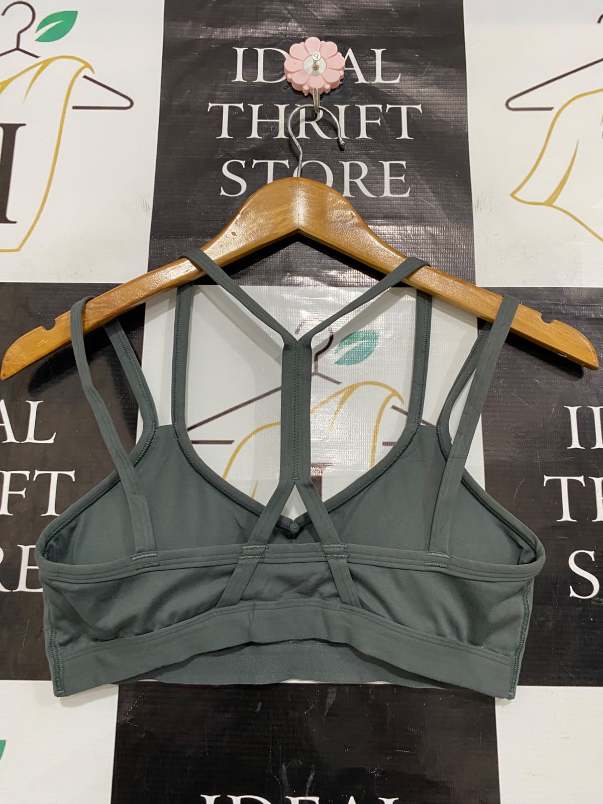 GYMSHARK |XS| BUST 13| DARK GREY STRAPPY SPORTS BRA CROP TOP ACTIVEWEAR