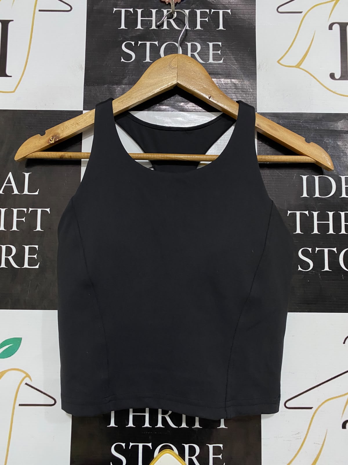 LULULEMON |XS| BUST 13| BLACK CROP TOP TANK TOP HIGH NECK RACERBACK ATHLETIC WORKOUT ACTIVEWEAR