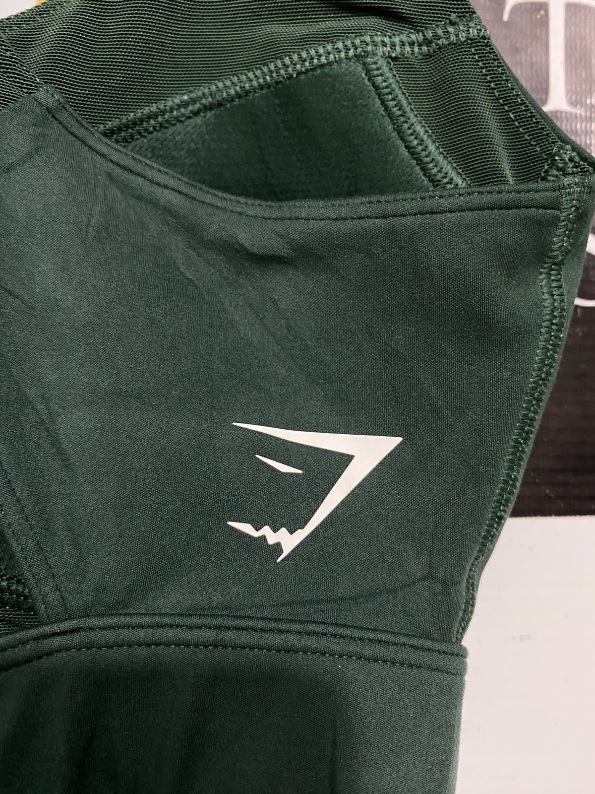 GYMSHARK |S| BUST 13| DARK GREEN PADDED SPORTS BRA CROP TOP RACERBACK ATHLETIC ACTIVEWEAR